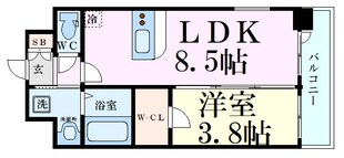 江坂駅 徒歩5分 6階の物件間取画像